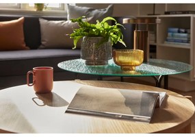 Čierny okrúhly konferenčný stolík so sklenenou doskou ø 80 cm Orbit – Hübsch