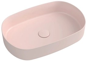 Isvea Isvea, INFINITY OVAL keramické umývadlo na dosku, 55x36cm, ružová Salmon, 10NF65055-2S