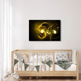 Abstraktný obraz žltých gulí (90x60 cm)