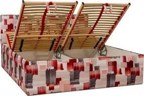 MANŽELSKÁ POSTEĽ S LAMELOVÝM ROŠTOM AMELIE 180X200 CM, 200x180, vínová vzor (č.155)