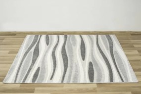 Šnúrkový koberec Stella D408A sivý / strieborný / krémový