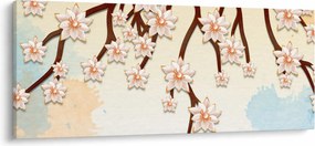 Obraz - Kvety na vetvách, farebné (120x50 cm)