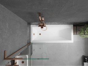 Mexen Next L, 1-krídlová vaňová zástena 60 x 150 cm, 6mm číre sklo, ružové zlato profil, 895-060-000-03-00-60