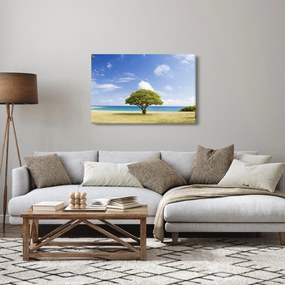 Obraz pláže so stromom (90x60 cm)