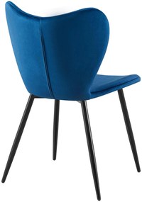 Jedálenská stolička Maika zamat - tmavomodrá
