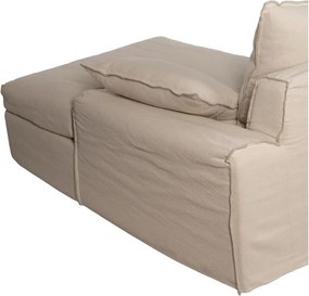 Krémová ľanová rohová pohovka (pravý roh/s leňoškou) – Ixia