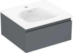 Mexen Orio, kúpeľňová skrinka 50 cm s umývadlom Vela, 1 zásuvka, grafitová matná/biela matná, 91A10-05023-1-BF66-W23M01