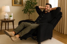 Relaxačné kreslo René rozkladacie čierne