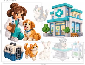 Minecraft Veterinářka a zvířátka na klinice arch 46 x 34 cm