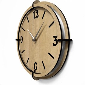 Drevené nástenné hodiny s 3D číslami | Moderný dizajn do interiéru | SENTOP HDF0601-MAPLE