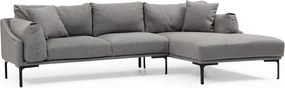 Sivá rohová pohovka Artie Leo, pravý roh