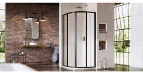 Ravak 3114O302Z1 - Sprchový kút štvordielny štvrťkruhový SUPERNOVA 80x80 cm čierny