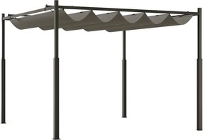 Outsunny sťahovacia pergola 3 × 3 m (298 × 298 × 230 cm) — 180 g/m² polyester, UPF30+, magnetické upevnenie | Aosom