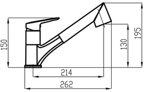 Novaservis - Kuchynská batéria METALIA s vysúvacou sprchou, lesklý chróm