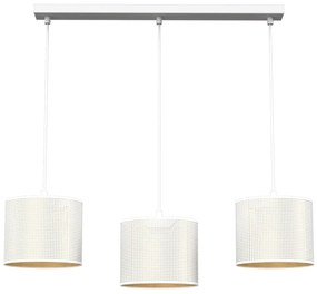 Luminex Luster na lanku LOFT SHADE 3xE27/60W/230V biela/zlatá LU5267