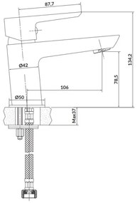Cersanit S951-047 - Umývadlová batéria MILLE 13,4 cm biela + výpust