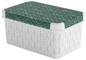 Biely/zelený plastový úložný box s vekom 29,5x19,5x13,5 cm S – Curver