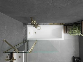 Mexen Flip, vaňová zástena 1-krídlová 100 x 150 cm, otočné krídlo, 6 mm číre sklo, zlatý profil, 894-100-101-50-00