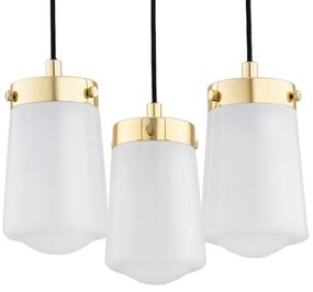 Argon 6164 - Luster na lanku PASADENA 3xE27/15W/230V zlatá/biela