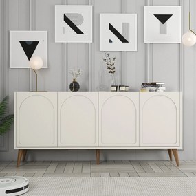 Konzolový stolík Lyon 81 - Cream, Walnut