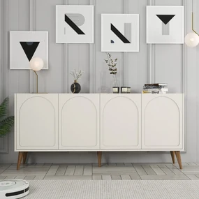 Konzolový stolík Lyon 81 - Cream, Walnut