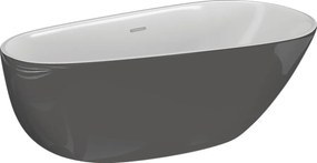 Polimat Akrylátová voľne stojaca vaňa Shila 170x85 POLIMAT-Rozmery: 170x85, POLIMAT-Farba vane: Biela / čierna mat