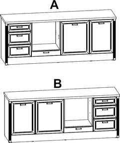 Kuchynská linka Jasmin, antracit/dub
