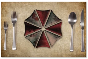Sablio Prestieranie Resident Evil Umbrella Corporation Vintage: 40x30cm