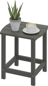 Outsunny terasový stolík 48 × 37 × 46 cm, vodeodolný HDPE, balkónový stolík, sivý | Aosom