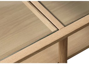 Sklenený konferenčný stolík v prírodnej farbe 60x120 cm Elba – Unique Furniture