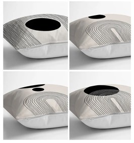 Čierno-béžové obliečky na vankúše v súprave 4 ks 43x43 cm - Minimalist Cushion Covers