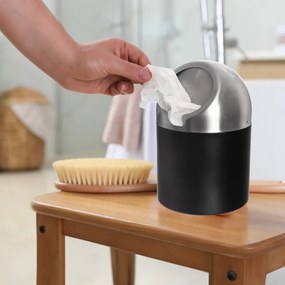 Čierny odpadkový kôš z nehrdzavejúcej ocele 1,2 l BLACK – Orion