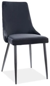 Jedálenská stolička Piano B Velvet, čierna