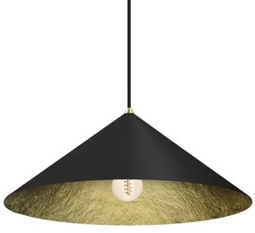 Luster na lanku FUJI 1xE27/60W/230V pr. 50 cm čierna/zlatá