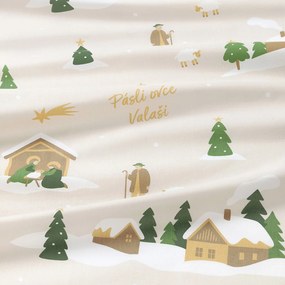 Goldea vianočné prestieranie na stôl 100% bavlnené plátno - pásli ovce valaši - sada 2ks 30 x 40 cm