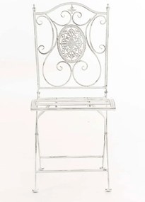 Kovová skladacia stolička Sibell - Biela antik