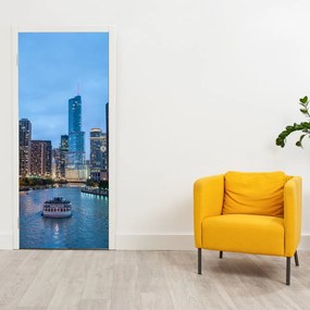 Fototapeta na dvere - Nočné mesto (95x205cm)