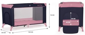 KINDERKRAFT - Cestovná postieľka Baby Tiger VIKI ružová