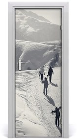 Fototapeta na dvere ľudia lyžiarov 85x205 cm