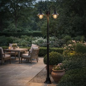 Klasická vonkajšia lampa čierna 200 cm IP44 - Daphne