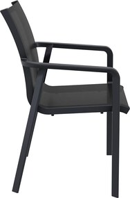 PACIFIC záhradná stolička s podrúčkami black