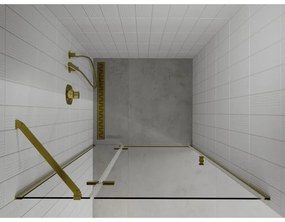 Mexen Roma, sprchové dvere do otvoru 70 x 190 cm, 6mm číre sklo, zlatý profil, 854-070-000-50-00