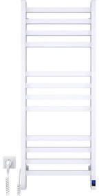 Kúpeľňový rebríkový radiátor s termostatom AVANGARD 459W/230V 120,6 cm IP44 biely ľavý