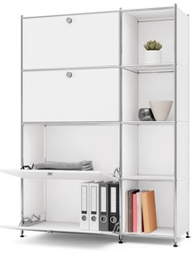 Kovová skrinka »CN3« so 4 výklopnými priečinkami, biela