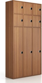 Nadstavba pre skrine FRAME, 6x dvere, 1299 x 450 x 854 mm, RFID zámok, orech