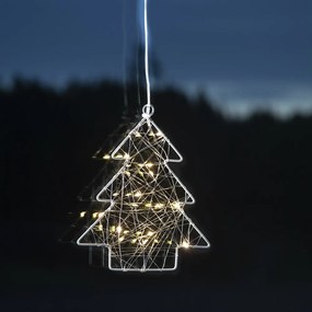 Star trading Závesný dekoračný stromček WIRY 12x LED V.20 cm