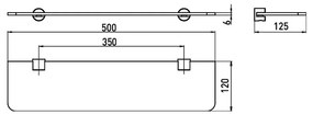 Emco Logo 2 - Sklenená polica 500 mm, číre sklo 301000150