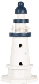 Decorative Figurine Lighthouse ? 9x17 Cm White Blue Wood Product - ? 9*17 cm