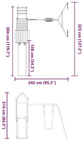 Vonkajšia súprava na hranie impregnovaná borovica