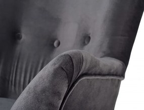 Kreslo Picolo s podnožkou, květy / prirodny (AN 2108)